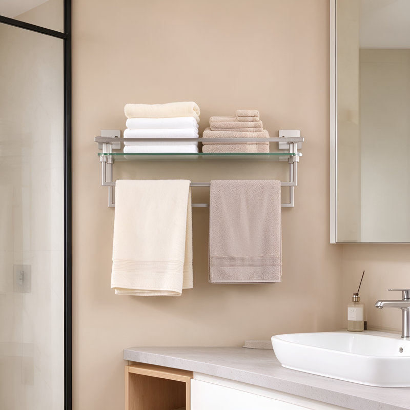 20.86 " Stainless Steel Wall Mounted Towel Rack, BrushedNickel