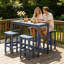 Ensemble de bar extérieur 5 pièces en PEHD pour 4 personnes - 4 tabourets et 1 table rectangulaire, toutes saisons pour la piscine, le jardin ou le balcon-639538501-651222846