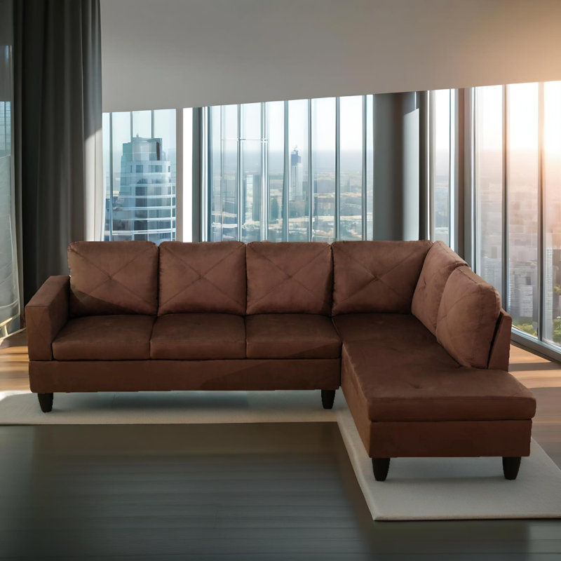 Ensemble de canapé modulaire faisant face à la droite en flanelle de 103 po 2 pièces 103 po Verona, Face à la droite