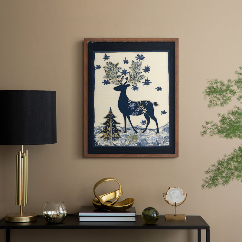 «Christmas Holiday Art DCCLX», reproduction d'art encadrée - bois massif, Noyer, H 15 po x l 12 po