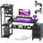 Reversible L Shaped Desk with Power Outlets and Fabric Drawers-1755578963