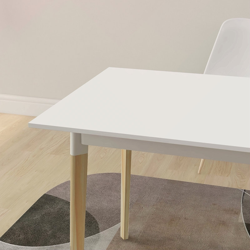 Modern Dining TableInch  Kitchen Table Rectangular Top With Solid Leg