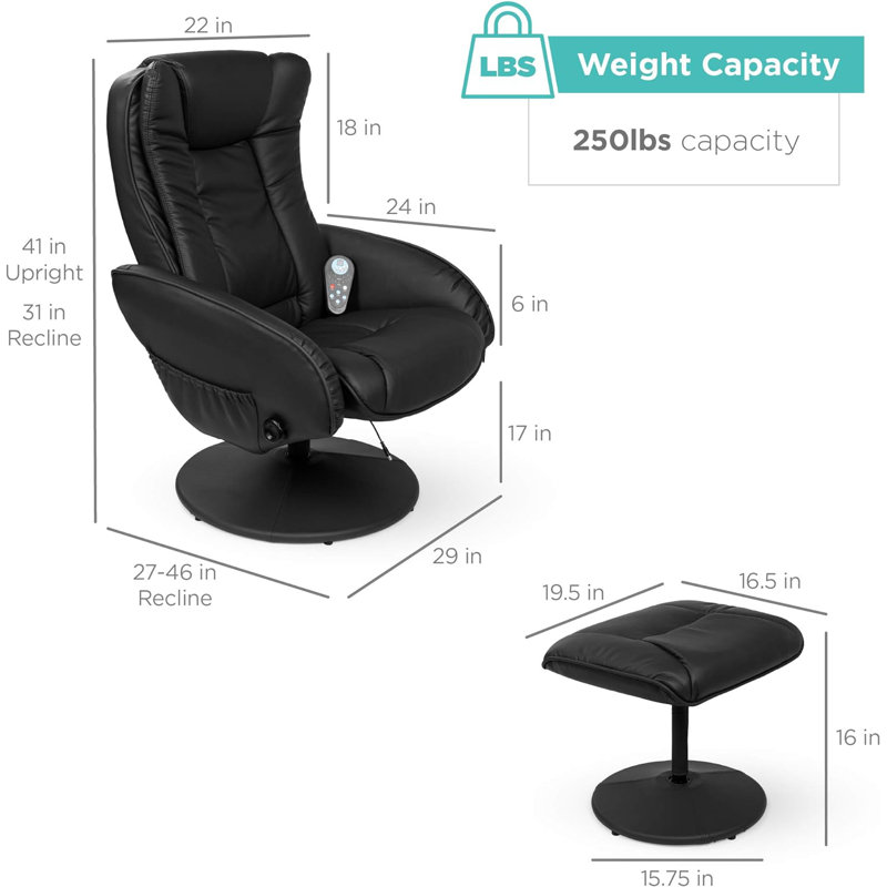 Fauteuil inclinable en cuir avec repose-pieds Masek