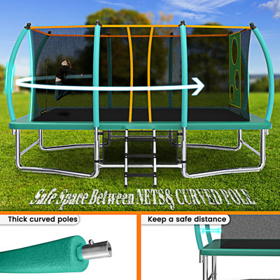 Trampoline carré extérieur 8x14ft