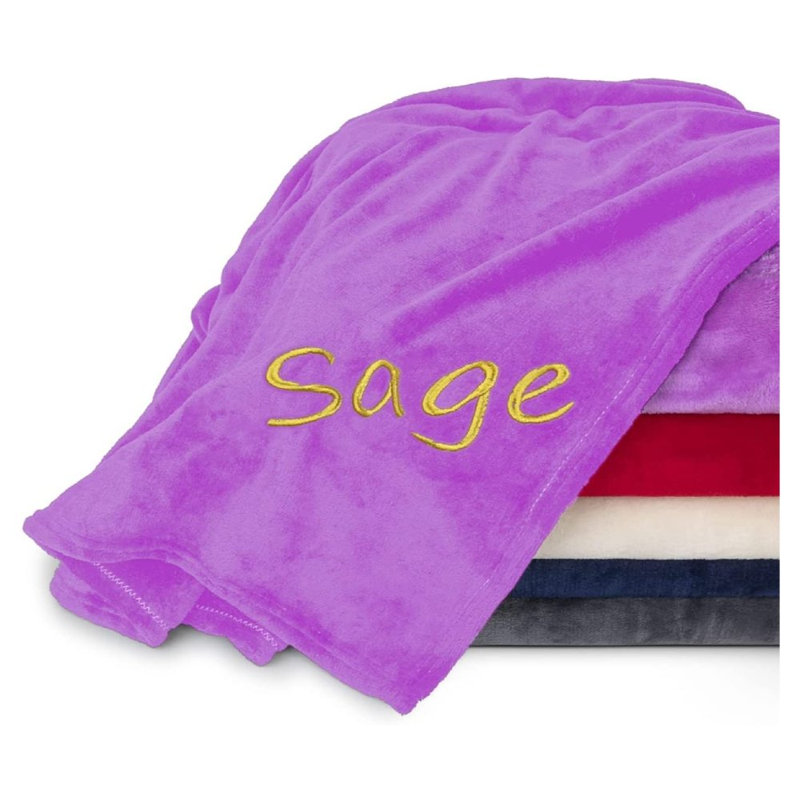 Couverture personnalisée en molleton doux, Mauve, Oui, 40 x 60 pouces