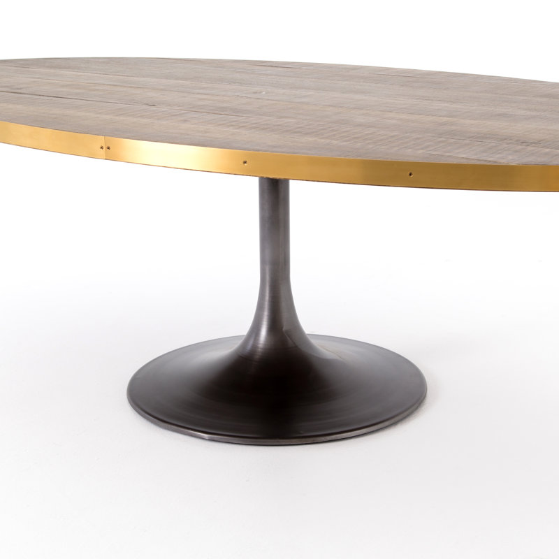 Evans Round Dining Table, Brass