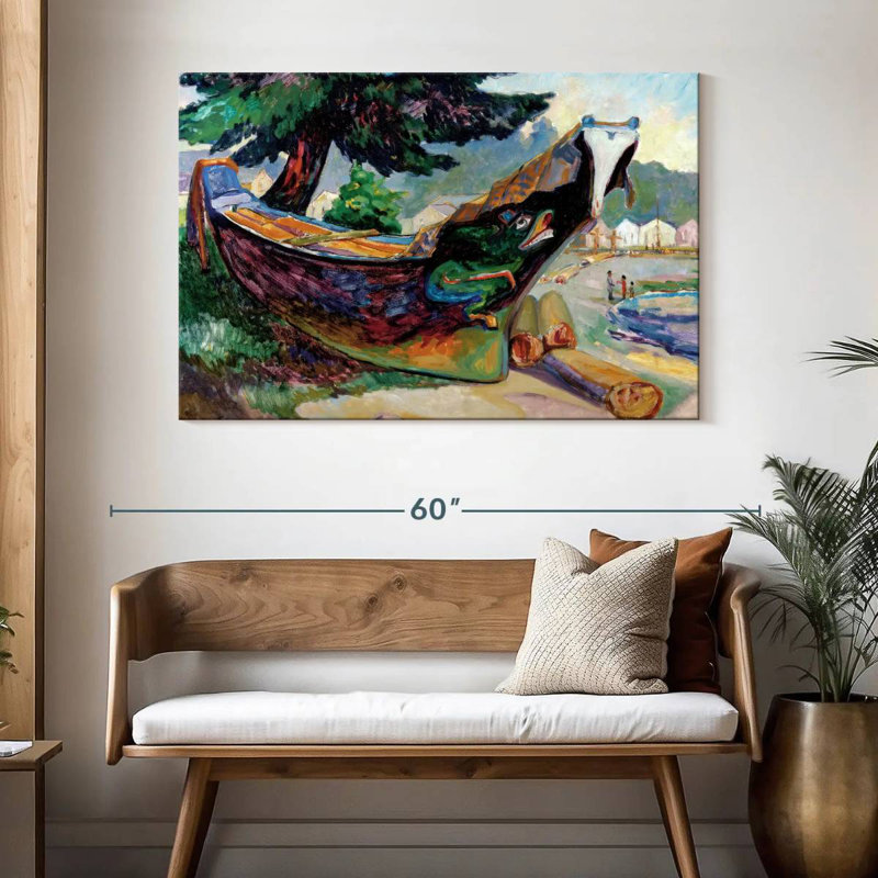 Mehar Indian War Canoe, 32" H x 48" W