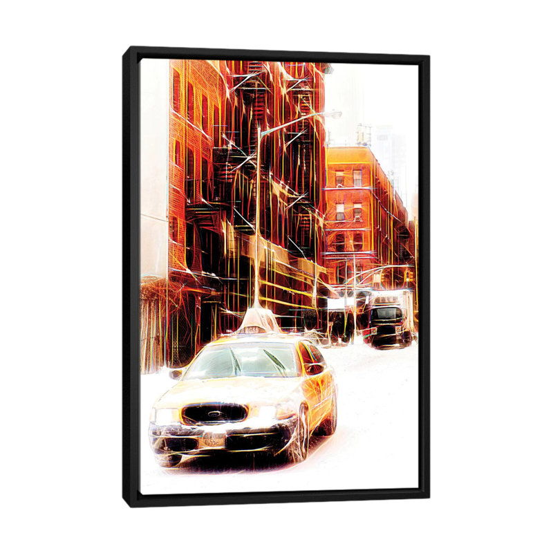 « winter day », impression sur toile, H 26 po x l 18 po x P 1,5 po, Toile avec cadre noir, Pas de tapis
