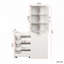Armoire de rangement H 70,87 po, étagère de rangement coulissante multi-fonctions à 4 niveaux et 2 portes en verre-515216021