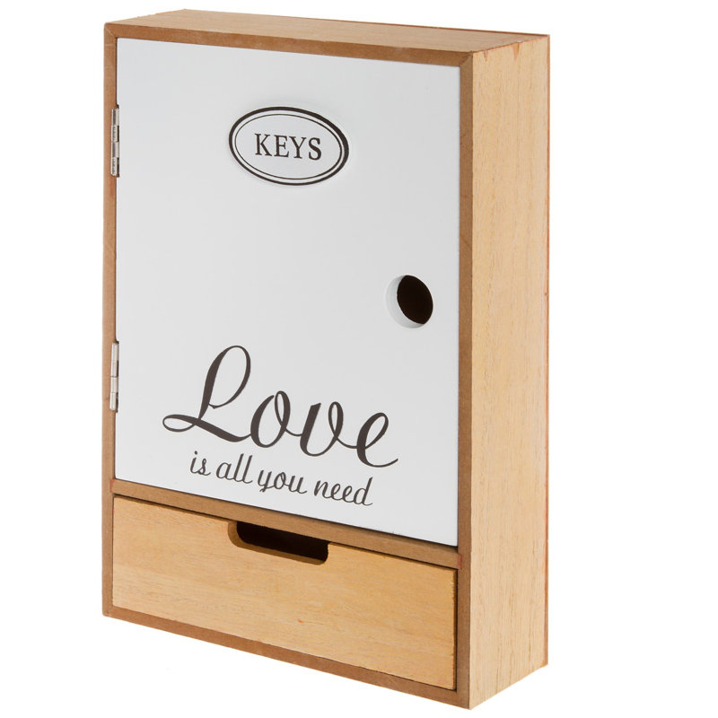 Solid Wood Wall Organizer with Key Box