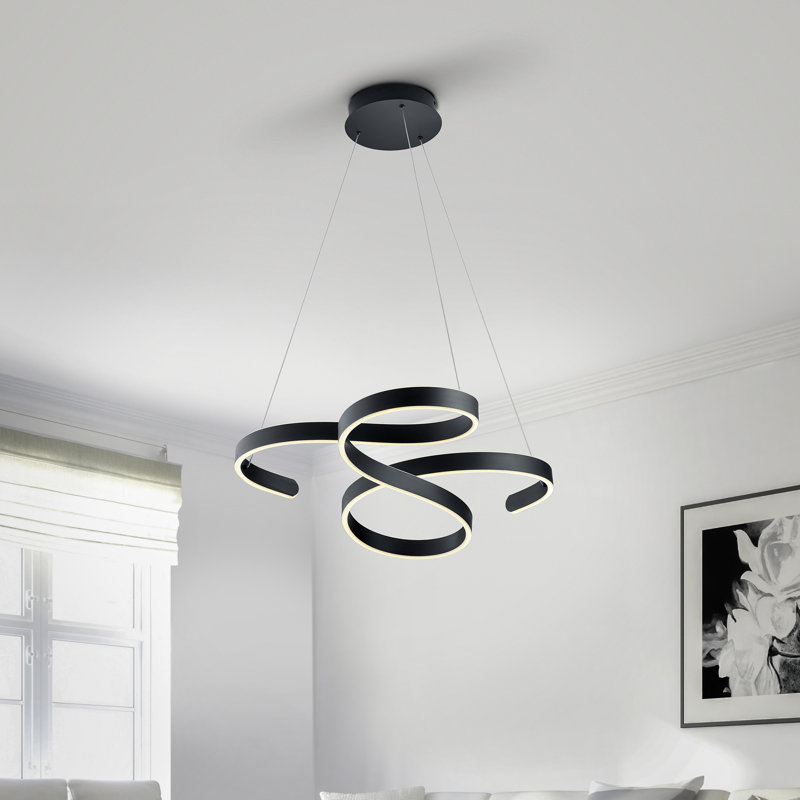 Somers 1-Light Unique LED Chandelier, Anthracite