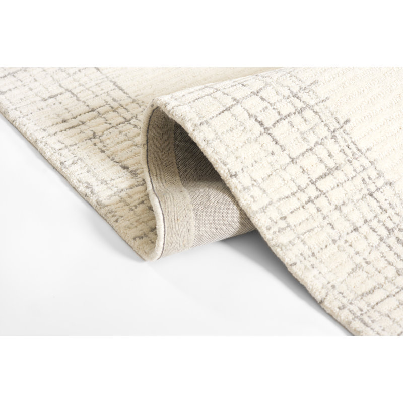 Ivory Handmade Tufted Wool Rectangular Rug 2' x 4'