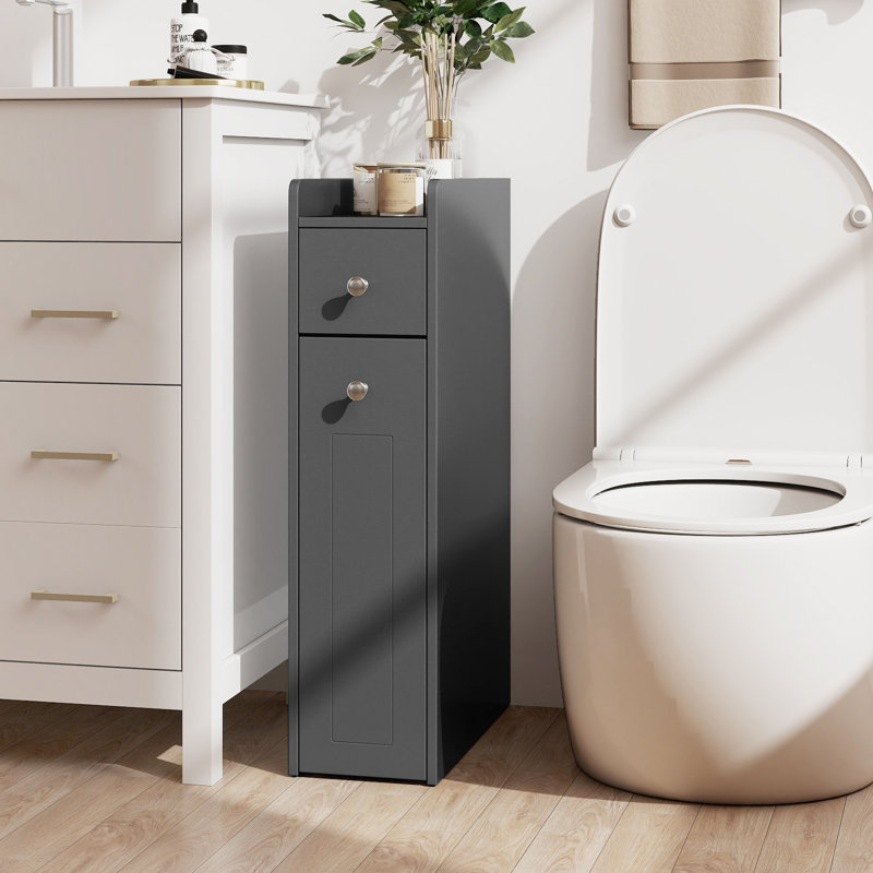 Freestanding Linen Cabinet, Gray