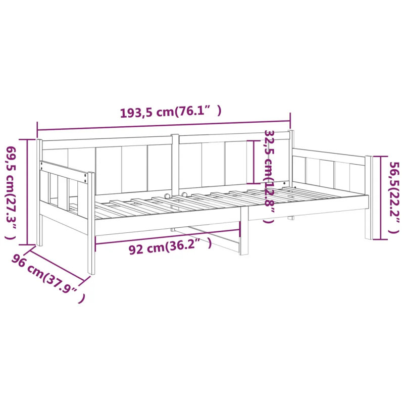 Jkai Solid Wood Bed Frame, Small Single (3'), Natural