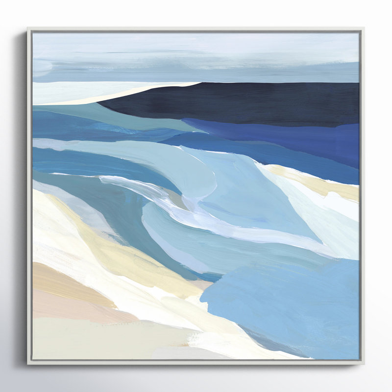 Graham Lake I by Isabelle Z, White Framed Canvas, 37.5" H x 37.5" W x 2" D