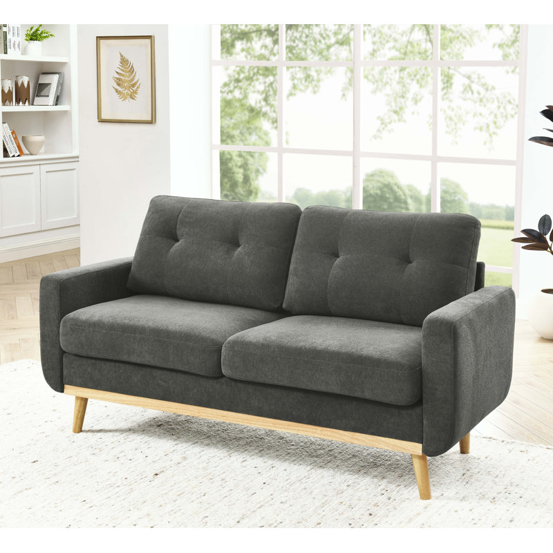 67.7" Mid-Century Modern Tufted Loveseat Sofa