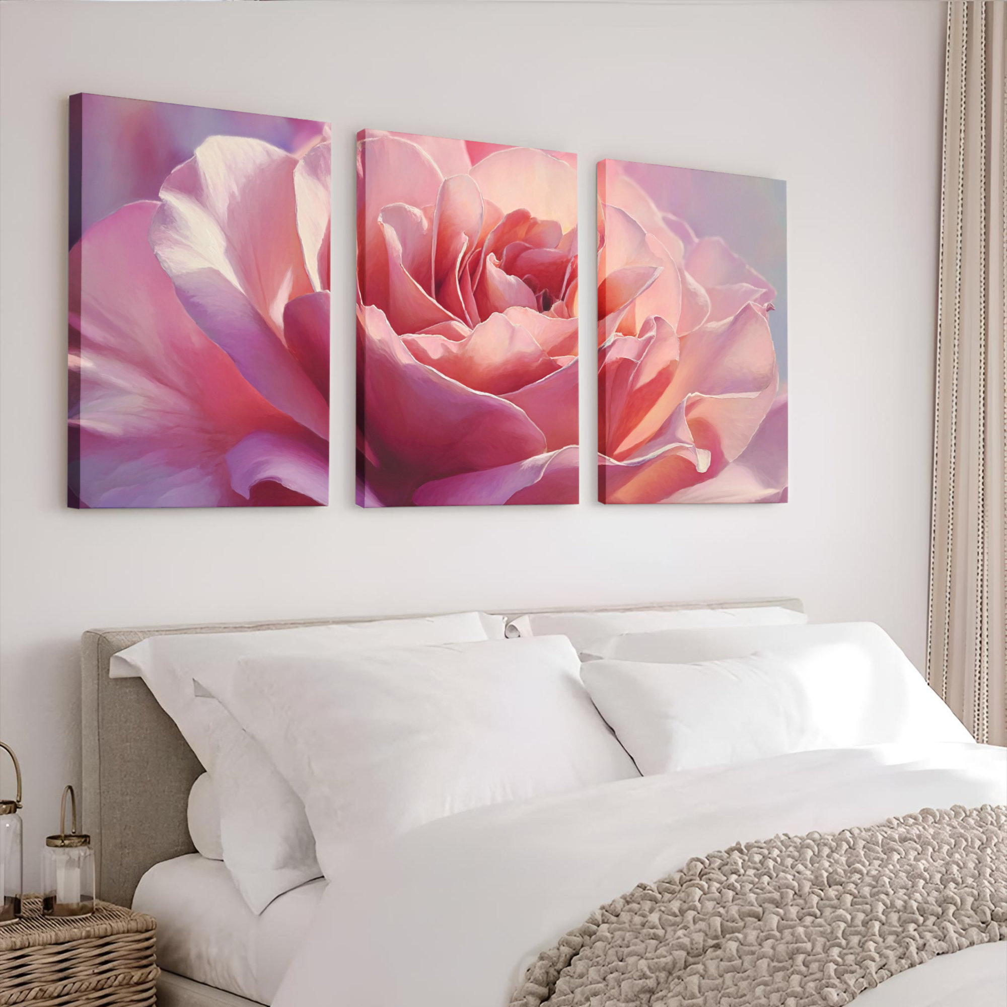 Winston Porter Pink Rose Floral Canvas Wrapped Wall Art Oil Painting ...