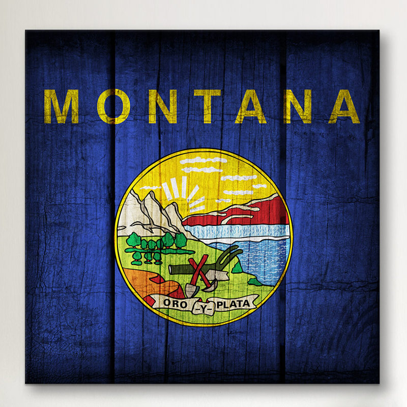 «Flags Montana Planks», impression sur toile tendue, H 12 po x l 12 po x P 1,5 po