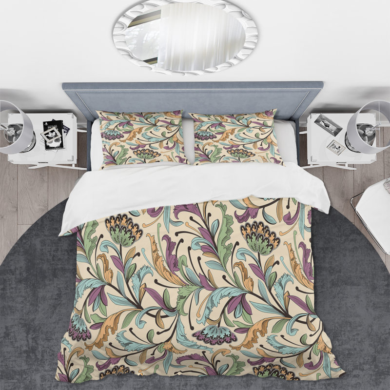Ensemble de housse de couette en microfibre Pinault, Housse de couette pour grand lit + 2 taies décora