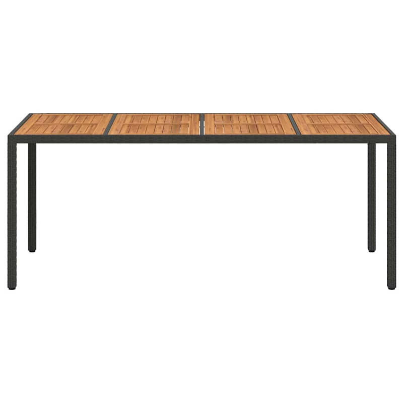 Table de jardin en rotin noir 74,8 x 35,43 x 29,53 po