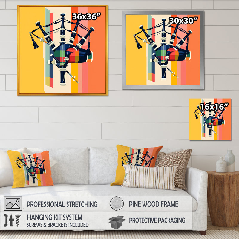 Cornemuse Melody I - fruits, art mural, Encadrement doré, H 36 po x l 36 po x P 1,5 po