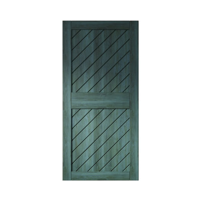 Homacer 84 in. High Slanted Stripe Design Royal Pine Finished & Unassembled Pine Wood Barn Door (Hardware Not Included) (Interior Use Only)