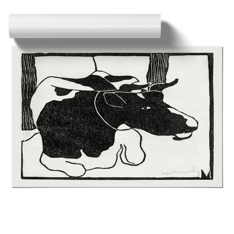 Lying Cow by Samuel de Mesquita - Frameless Print, 42cm H x 59cm W x 0.1cm D