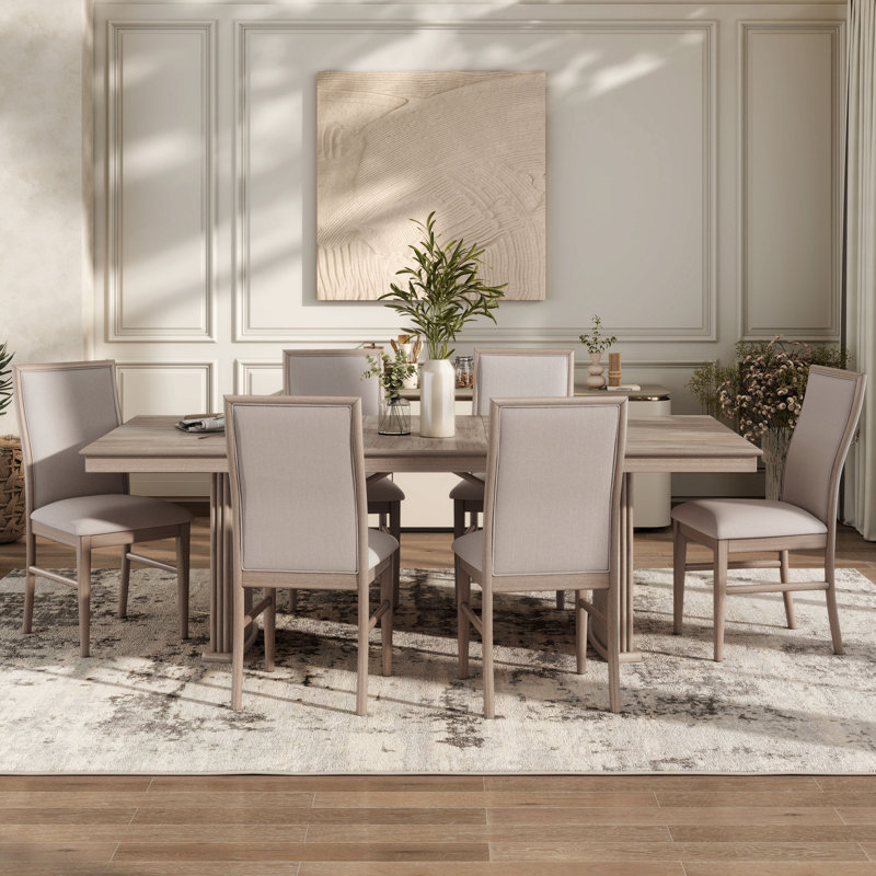 Dugazon Dining Table Set, 7 Pieces: Table, 6 Chairs