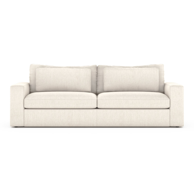 Bloor Sofa Bed-95"-Essence Natural, White Rayon/Viscose