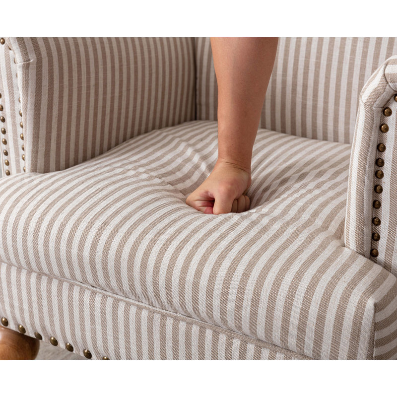 Tolna Upholstered Armchair, Cream Stripe
