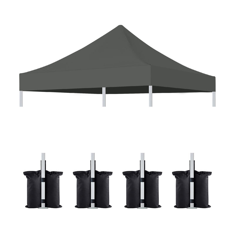 10 x 10 auvent de remplacement pour auvent pour tente pop-up et sac de poids de 4 pièces (seulement la housse et le sac de sable 4 pièces ne comprennent pas le cadre)