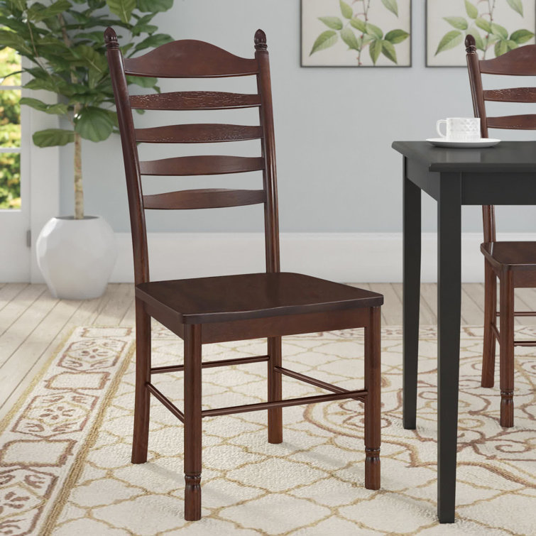 Amasya Ladder Back Side Chair (Set of 2) Lark Manor Color: Black