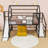 Metal House-Shaped Loft Bed With Stairs And Slide-98665827-98665826