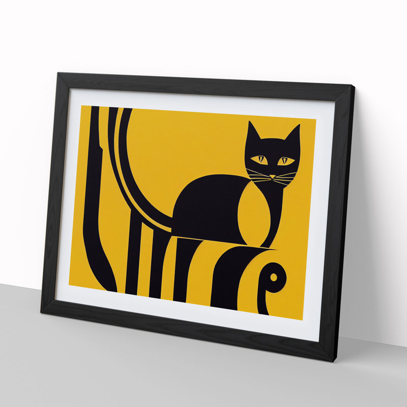 Cat Vol.4 Abstract - Framed Print, Black Framed, 25cm H x 34cm W x 2cm D