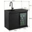 Évier de cuisine d'extérieur Eldrin et réfrigérateur de 70 L avec comptoir en granite et station de nettoyage escamotable en acier inoxydable brossé-125427555