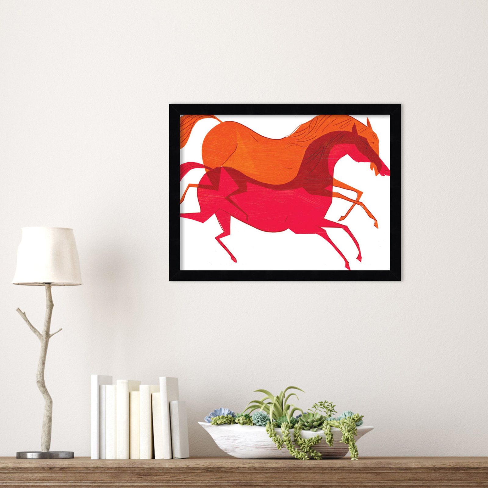 Horses Print by Richard A. Allen, Black, 13" H x 17" W