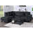 Modern Style 3Pc Sectional Set USB Port Storage Ottoman Right Arm Chaise Left Arm Sofa Black Finish Primary Living Room