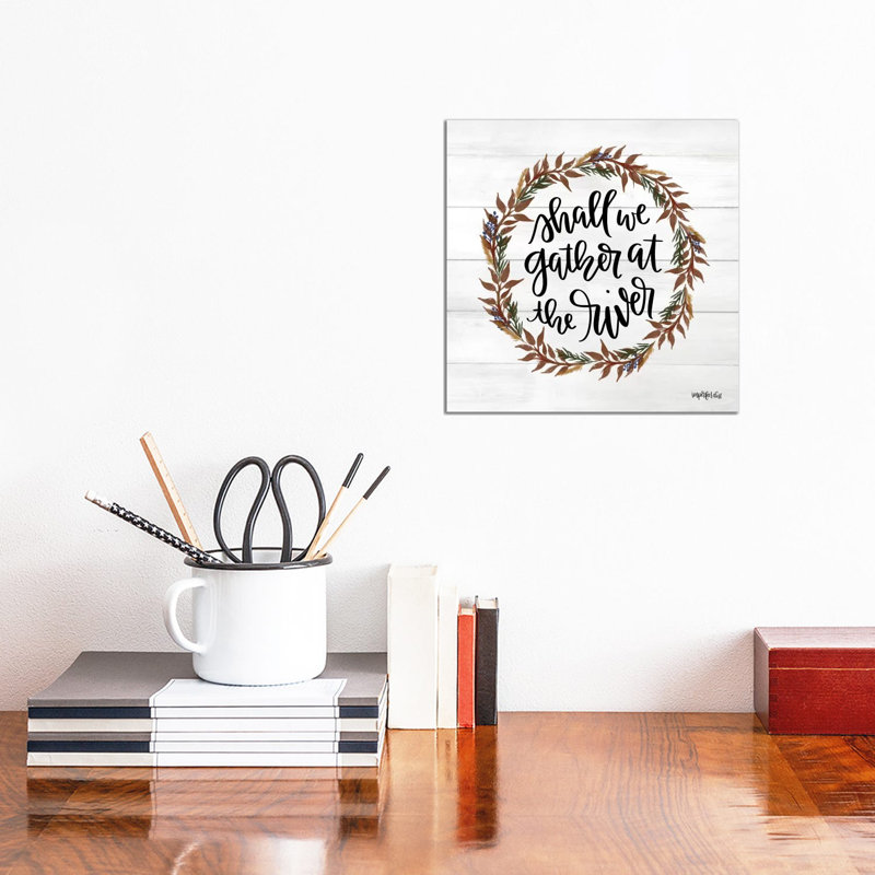 Gather At The River Wreath by Imperfect Dust - Wrapped Canvas Print, 30.48 cm H x 30.48 cm W