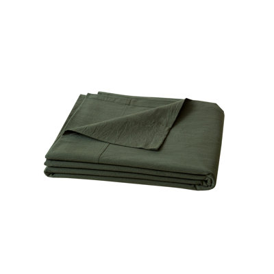 BESTOUCH Flat Sheet 100% Washed Cotton Linen Feel Lightweight