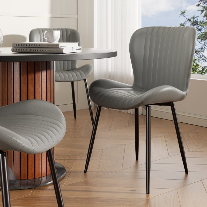 Chaise d'appoint rembourrée Modern (ensemble de 2), 2, Gris clair