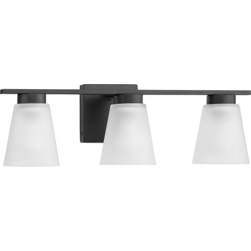 Three-Light Transitional Vanity Light, Matte Black