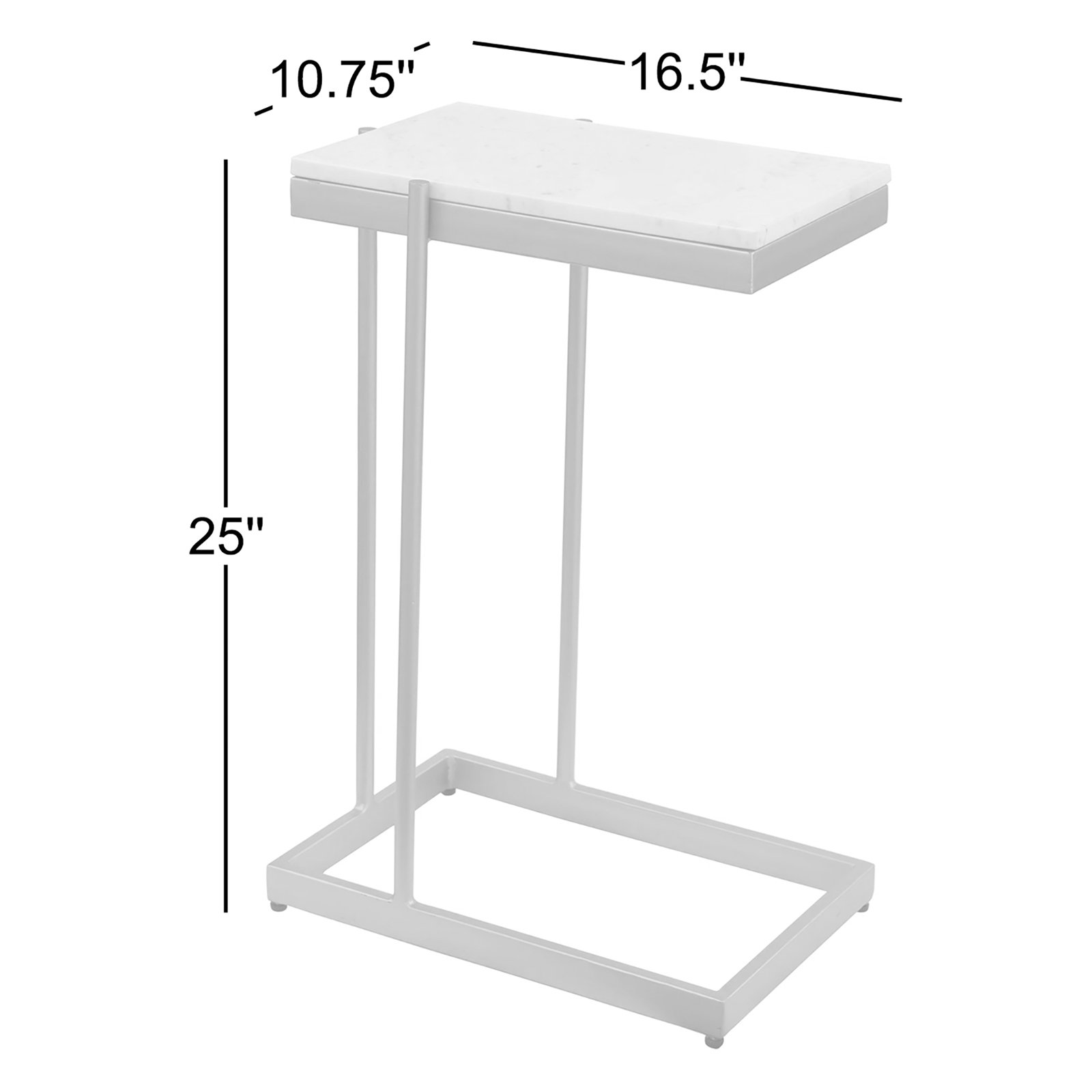 Brigitte 17" Genuine Marble End Table