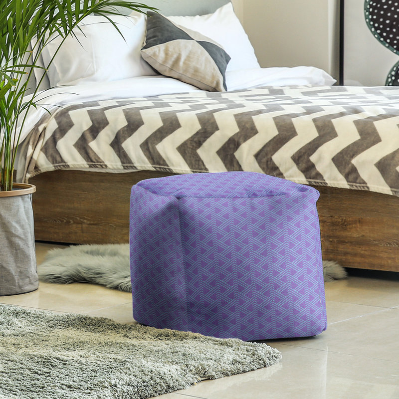 Repose-pieds cube à motif zag full color zig, Mauve / bleu sarcelle