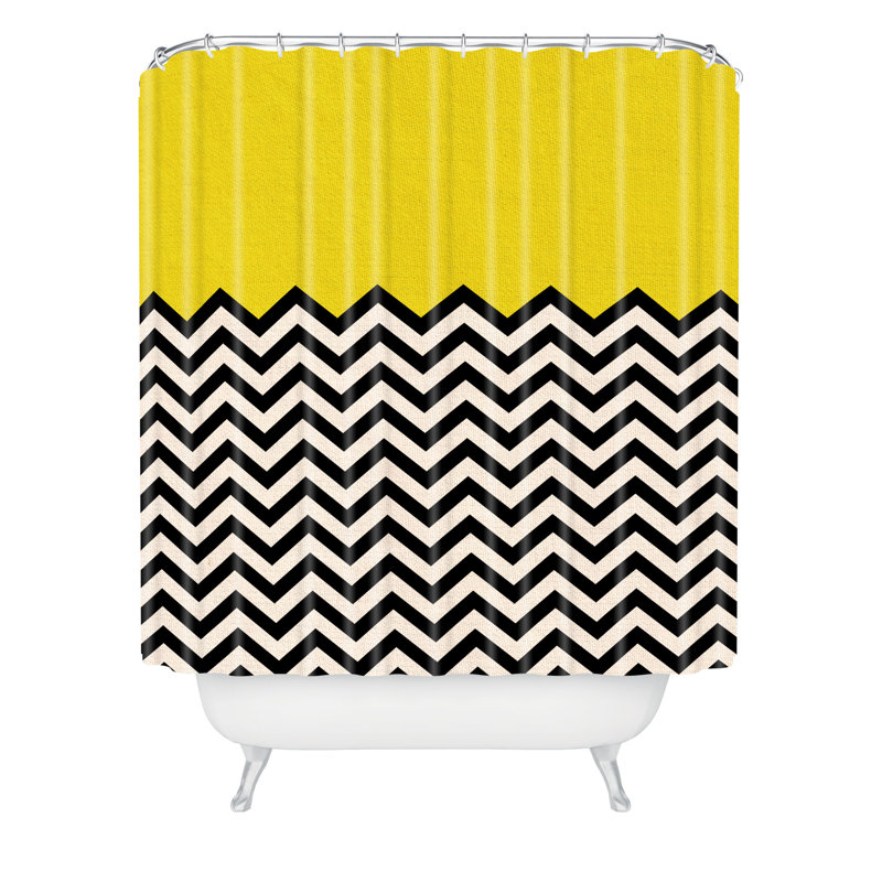 Rideau de douche simple, Soleil jaune