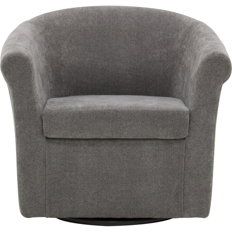 Anstett Upholstered Swivel Barrel Chair, Chloe Slate