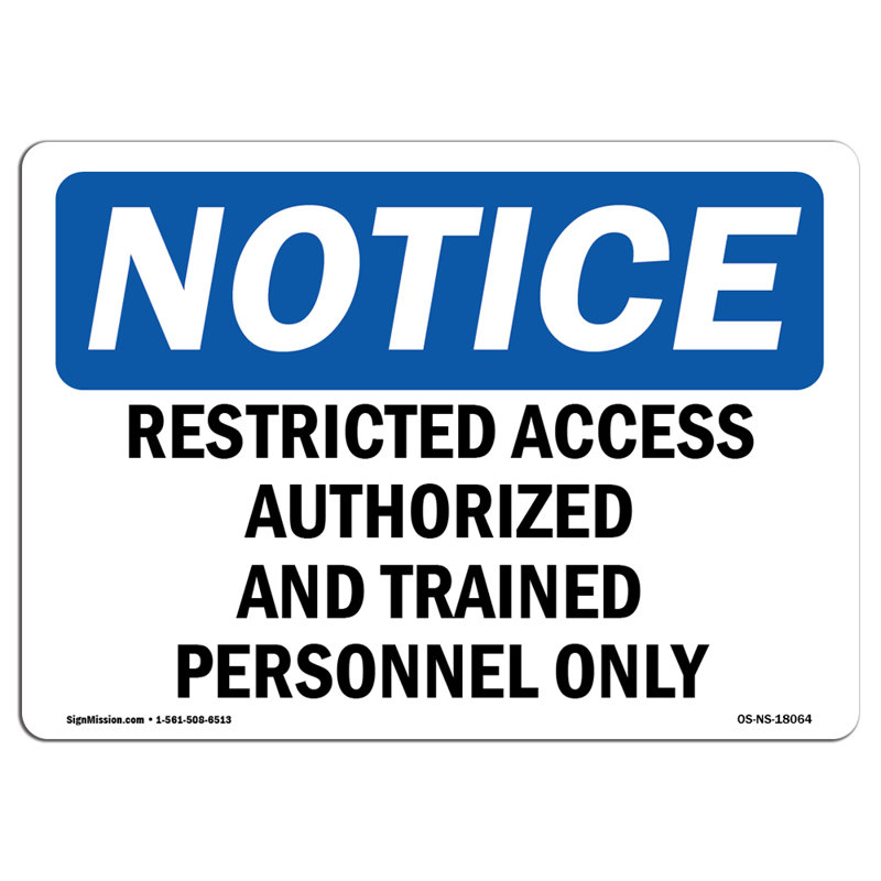 Restricted Access Authorized And Trained Decal 5" X 3.5", 3.5" H x 5" W x 0.1" D