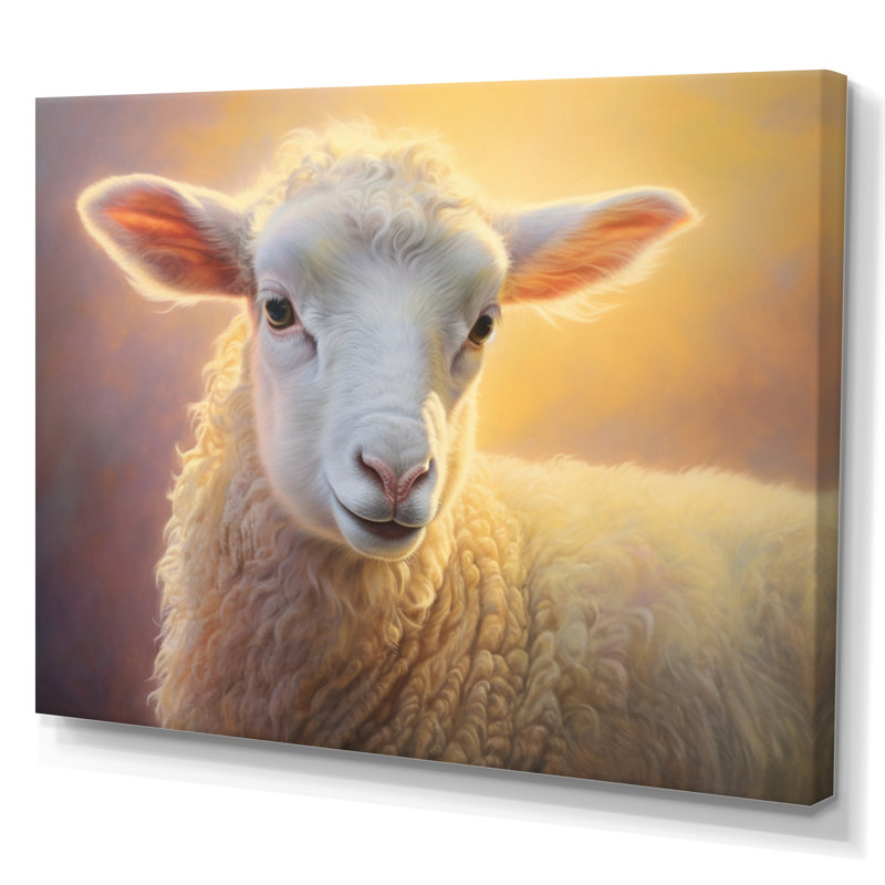 Sheep Pastel Portrait, reproduction d'art sur toile, H 30 po x l 40 po x P 1,5 po, Toile tendue