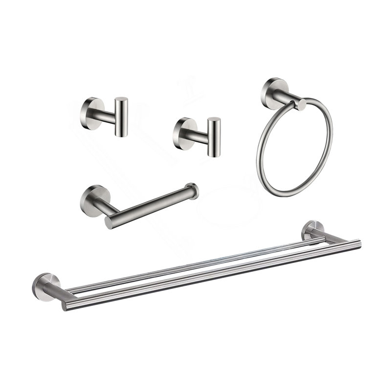 Ensemble de support à serviettes 5 pièces, Nickel brossé