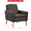 Black and brown flat armchair with armrests-1604487553