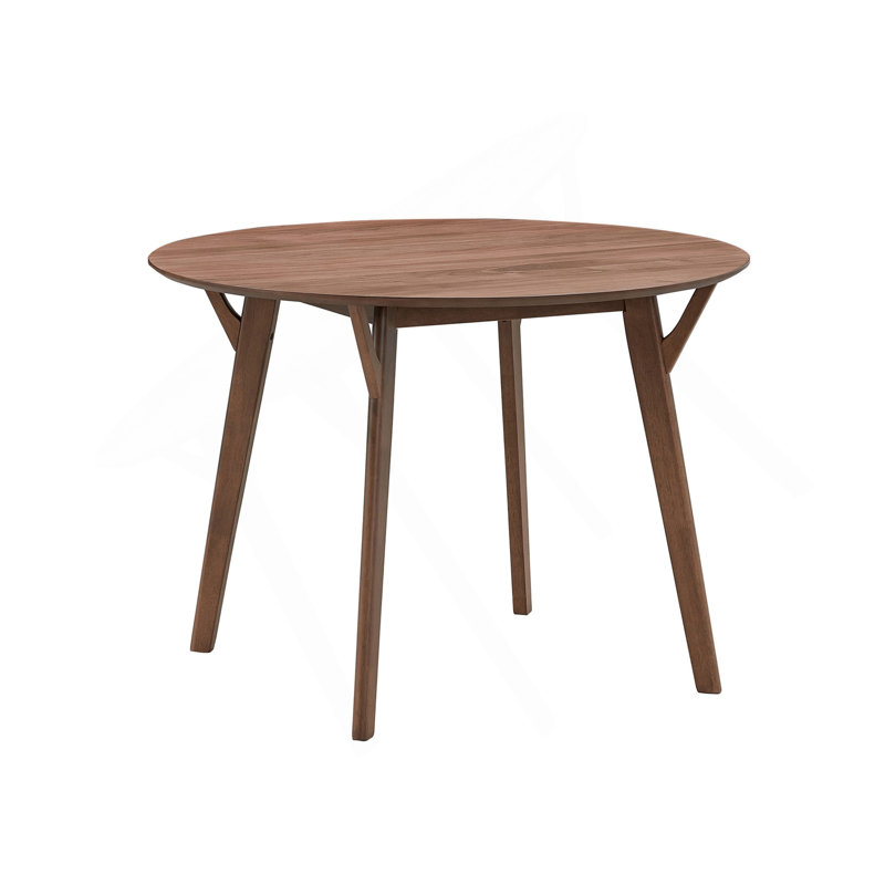 Table de 42,25 pouces, table de salle à manger en bois pour 4 personnes, table de cuisine ronde moderne pour salon, appartement, restaurant, noyer